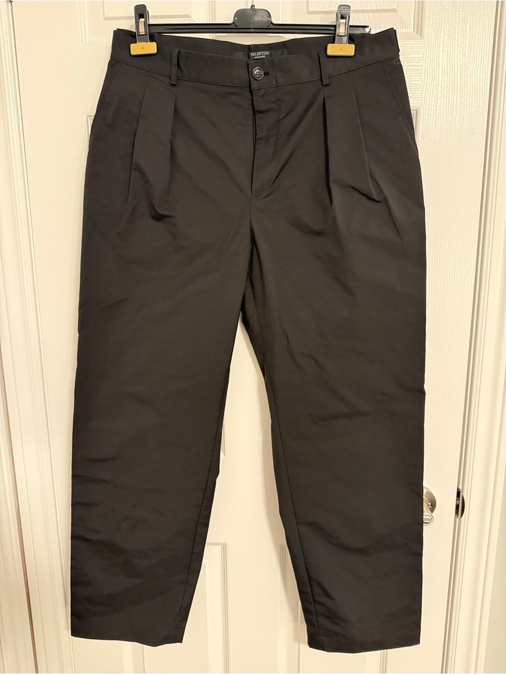 Valentino Black Pleated Men's Dress Pants